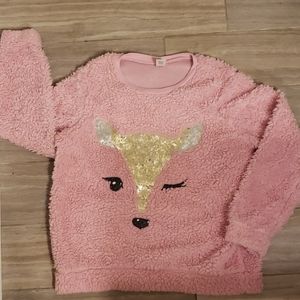 Fluffy, sequin oversized sweatshirt